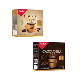 Kit Combo Xícara Café Cup 50ml C/ 6Un + Casquinha Cup 50ml C/ 6Un c/ Chocolate, Comestível P/ Café, Bebidas Quentes, Etc