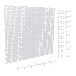 Painel P/ Ferramentas Em Plástico Perfurado Organizador Branco com Ganchos