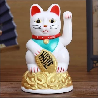 Gatinho Pequeno Da Sorte Manekineko Japonês dourado /branco decoração de mesa restaurante oriental casa