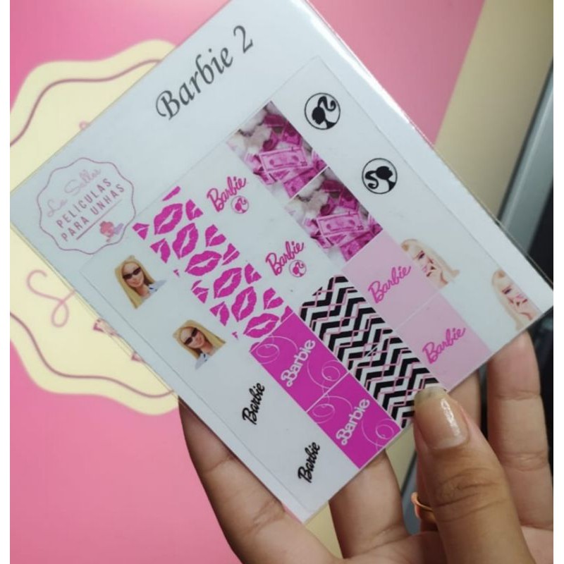 Adesivos de unhas mini cartelão barbie 2.0