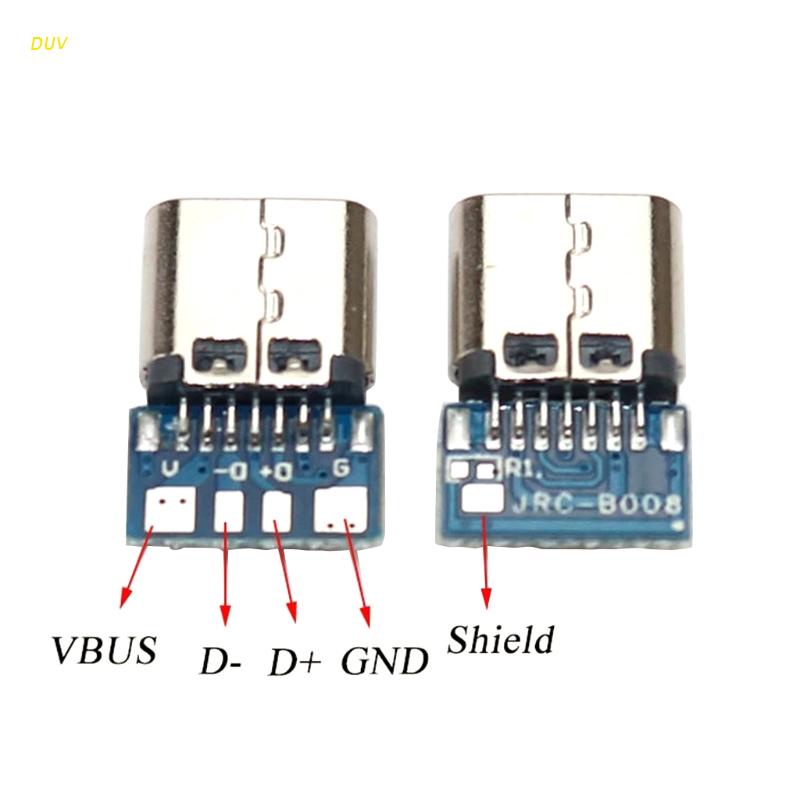 Conector Tipo C 14 Pinos Duv 5 (V) Voltagem De Dados Com Fio De Solda