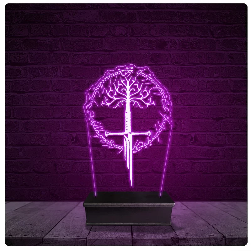 Luminária e Abajur Acrílico Led Senhor dos Anéis Gondor 03