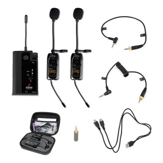 Microfone sem fio duplo Arcano AR-WTALK-2A p/ câmeras e smartphones