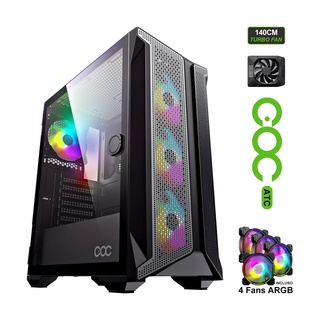 GABINETE GAMER GAMEMAX KREATOR, RGB, LATERAL VIDRO TEMPERADO, S/ FAN, S/  FONTE, PRETO - KREATOR - GABINETES - Gamemax