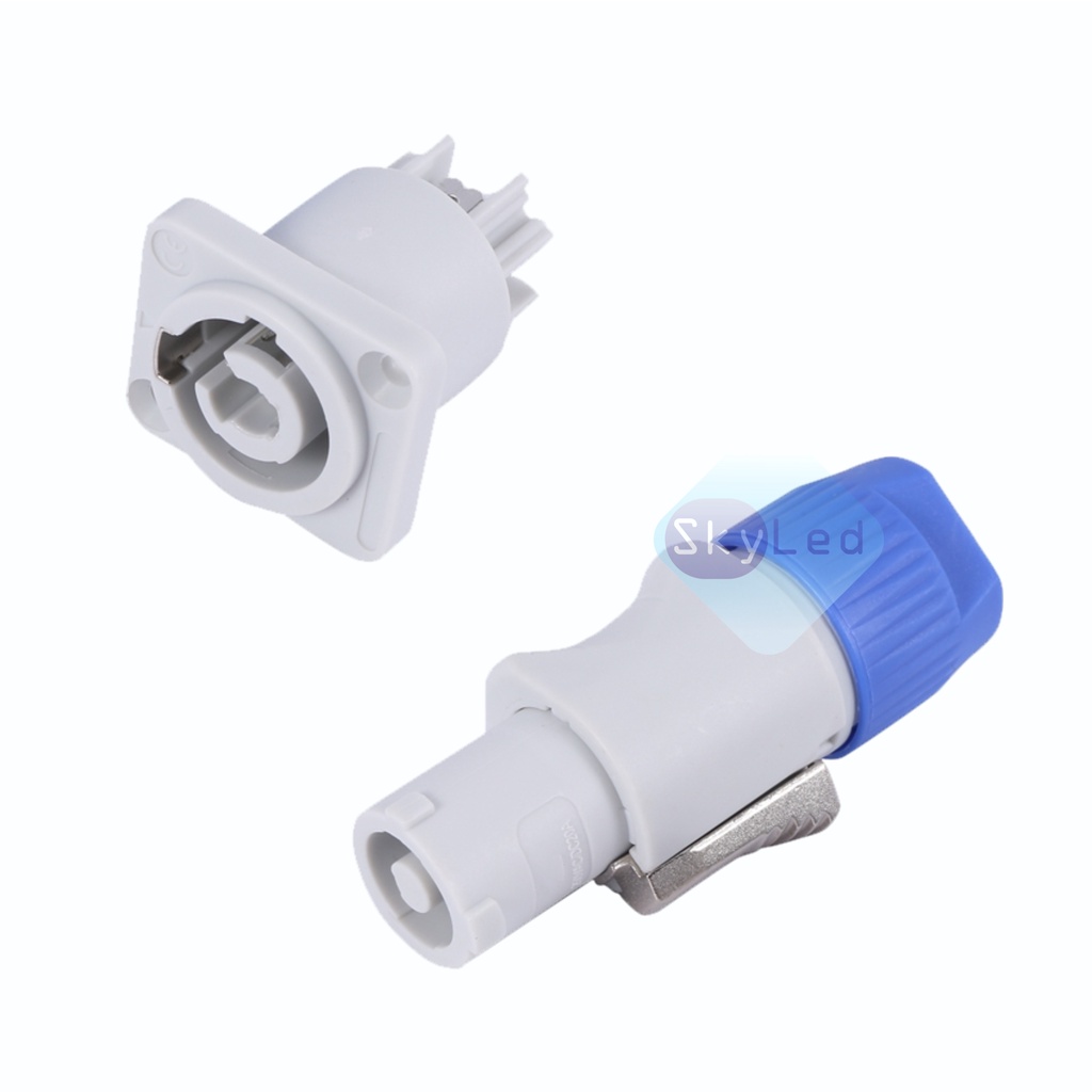 Conector Powercon Painel - Line Out 20a / 250v 3 Pinos Kit Macho ...
