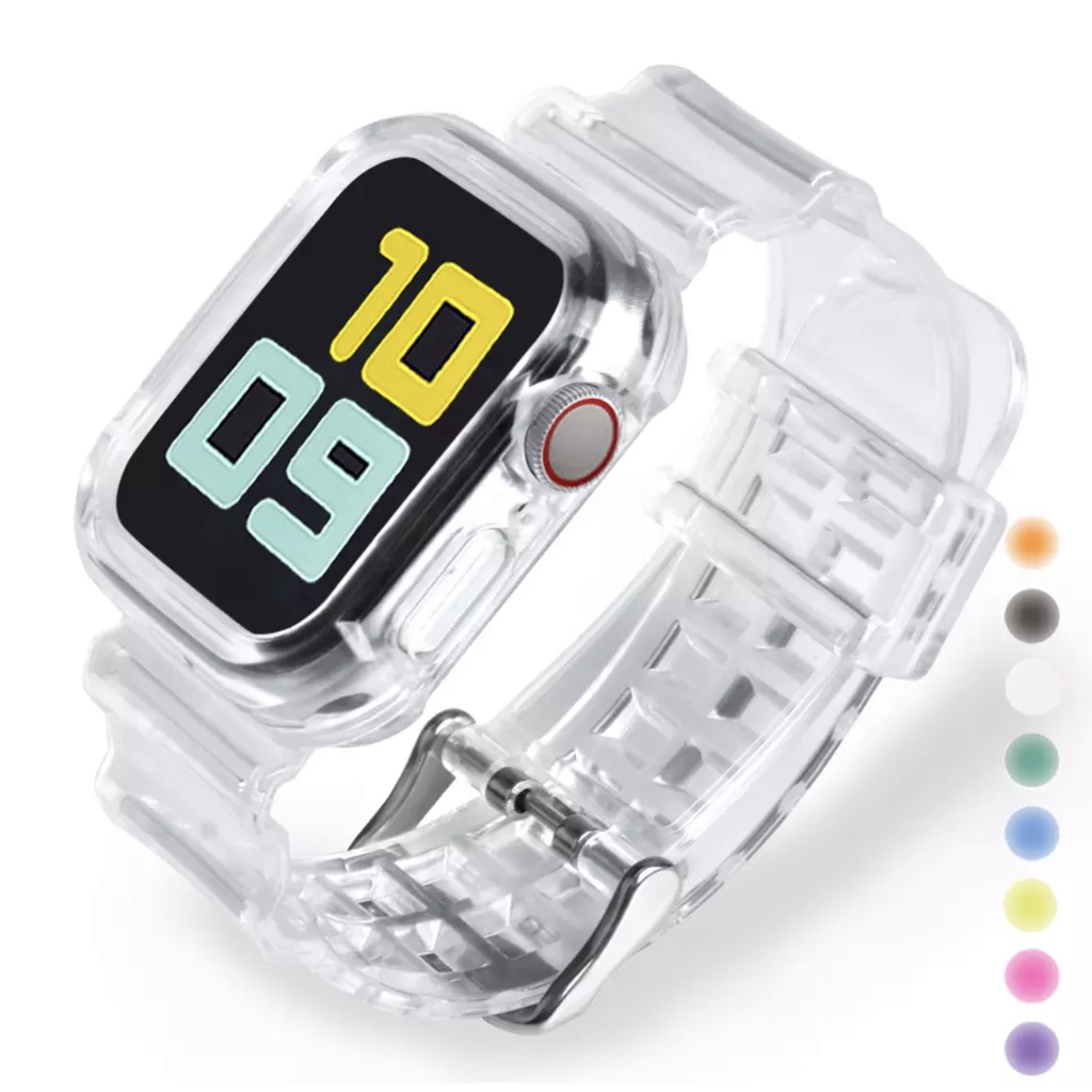 Pulseira Capa Case Transparente Silicone Para Apple Watch Medida