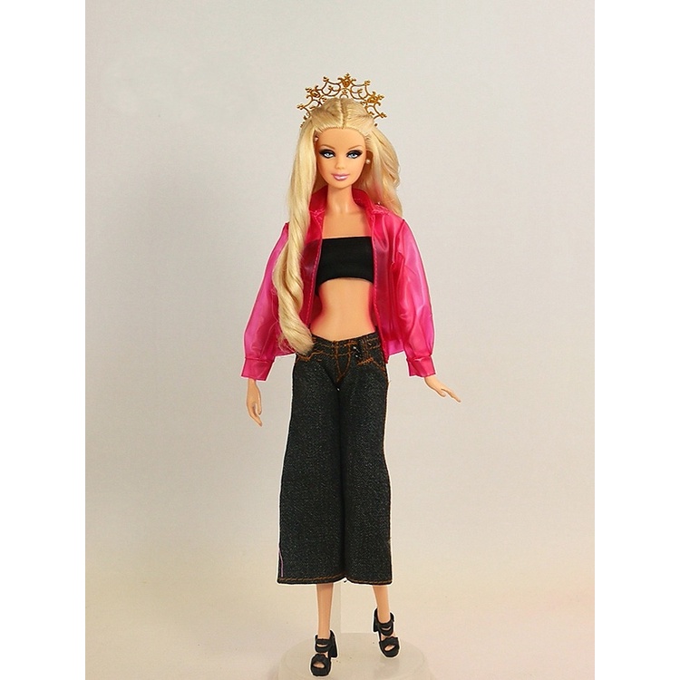 Roupa Para Boneca Barbie + 2 Sapatos Moletom Capuz Calça 32f