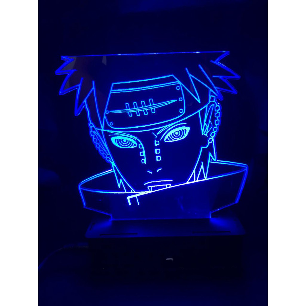 Luminária Led 3D Pain Akatsuki 16 cores Top Itachi Anime Geek Aldeia ...