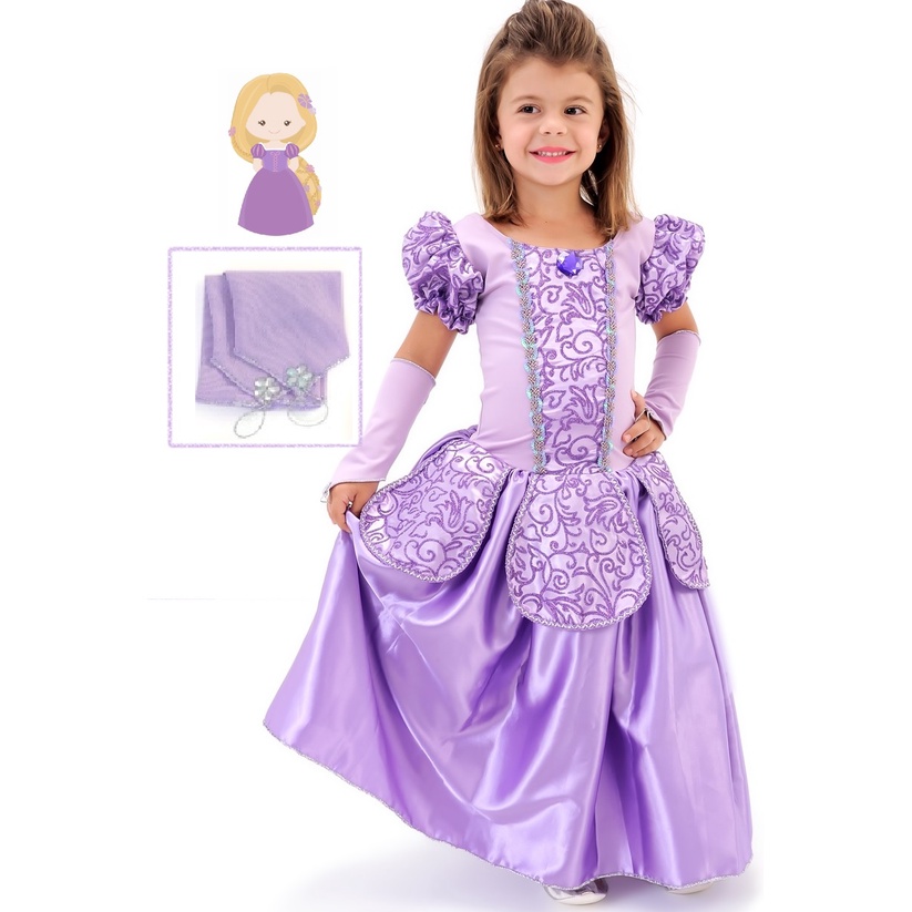 Vestido Princesa Sofia Fantasia Infantil Luxo Festa G