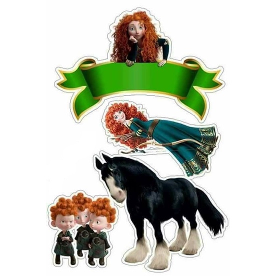 Topo De Bolo Princesa Merida Valente Topper Cortado Colado Envio ...