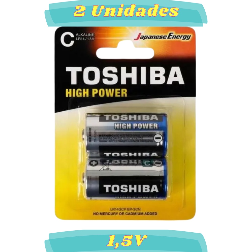 Pilha Alcalina AAA 1,5V LR03GCP (C/2 Pilhas) Toshiba