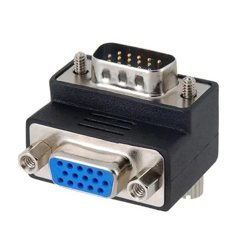 Adaptador Cabo VGA Em L - Curva 90º (macho X Fêmea).