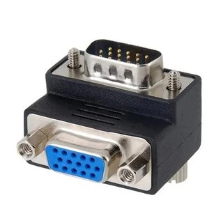 Adaptador Cabo VGA Em L - Curva 90º (macho X Fêmea).