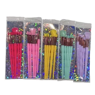 Kit com 5 maquiagem Pinceis esfumar Colorido