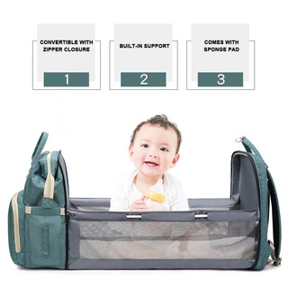 Mochila Bolsa Maternidade Térmica que vira Berço Multifunções Impermeável ANJGG