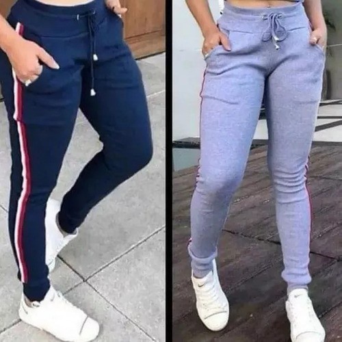 Calça Feminina Estilo Moletom Legging Ribana Listra Jogger!