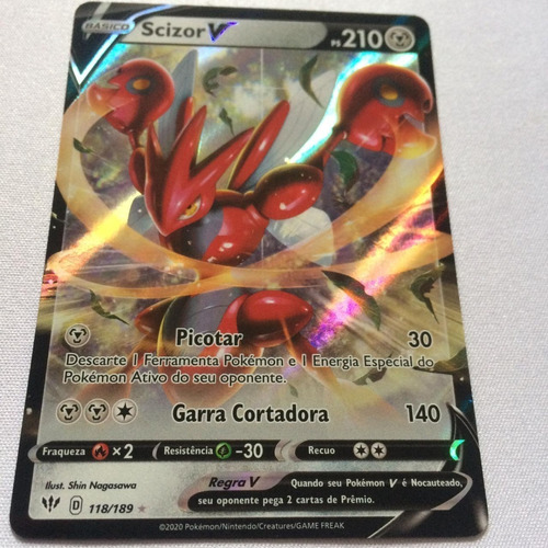 Carta Pokemon Scizor V Ultra Rara Copag Br + 50 Cartas