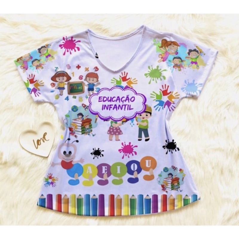 Camisa profissão educação infantil | Shopee Brasil