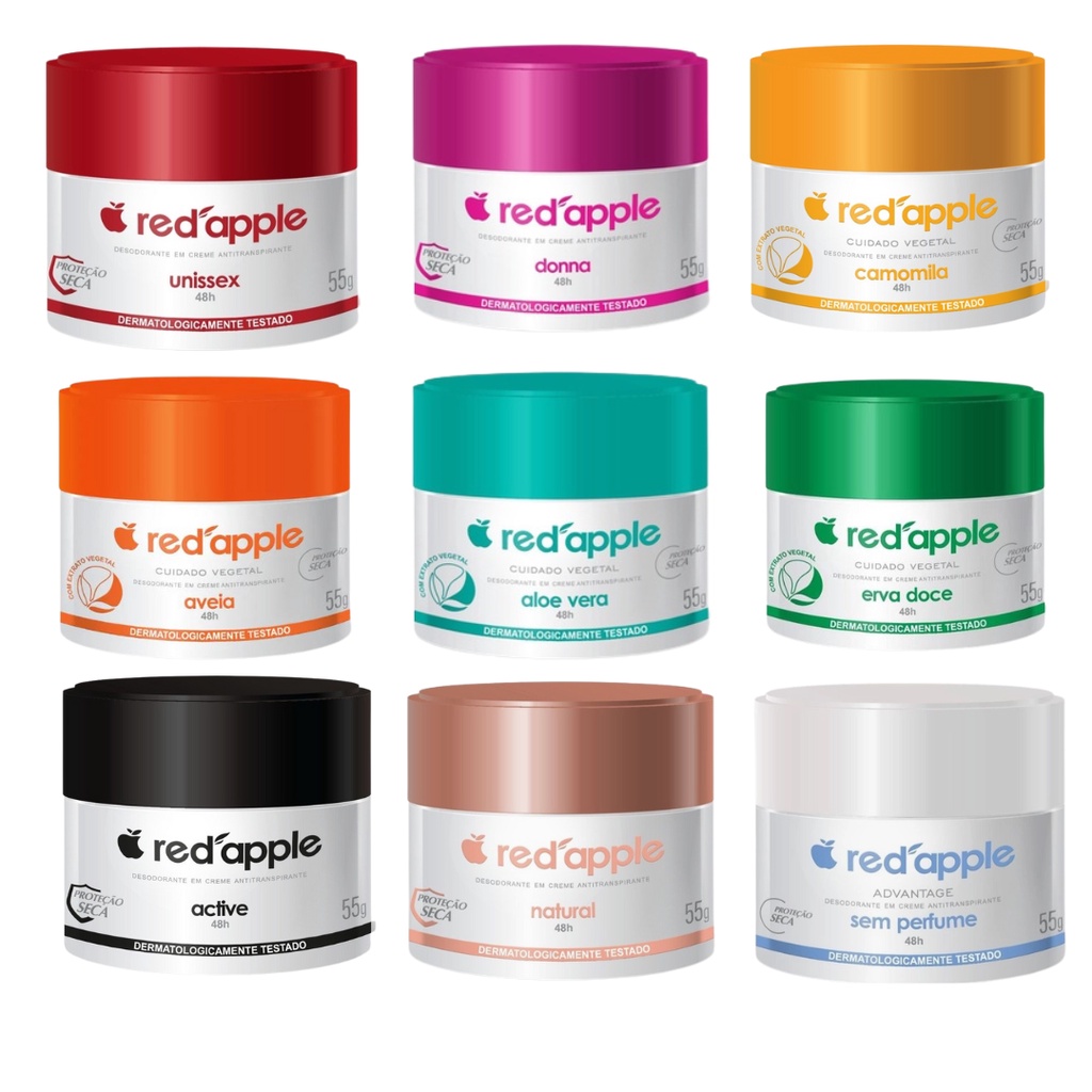 Desodorante Antitranspirante Creme 55g Red Apple Shopee Brasil