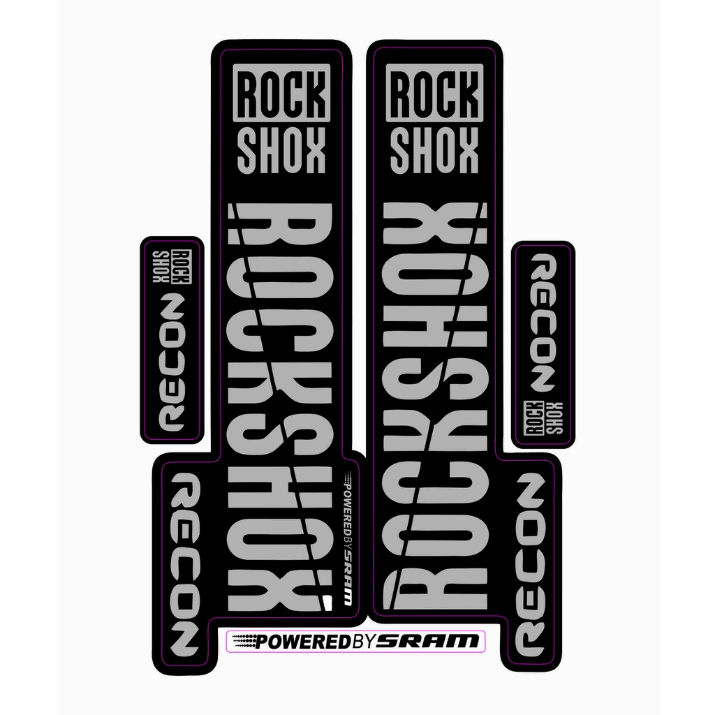 Adesivos Suspensão Bike Mtb Rock Shox Recon Cinza