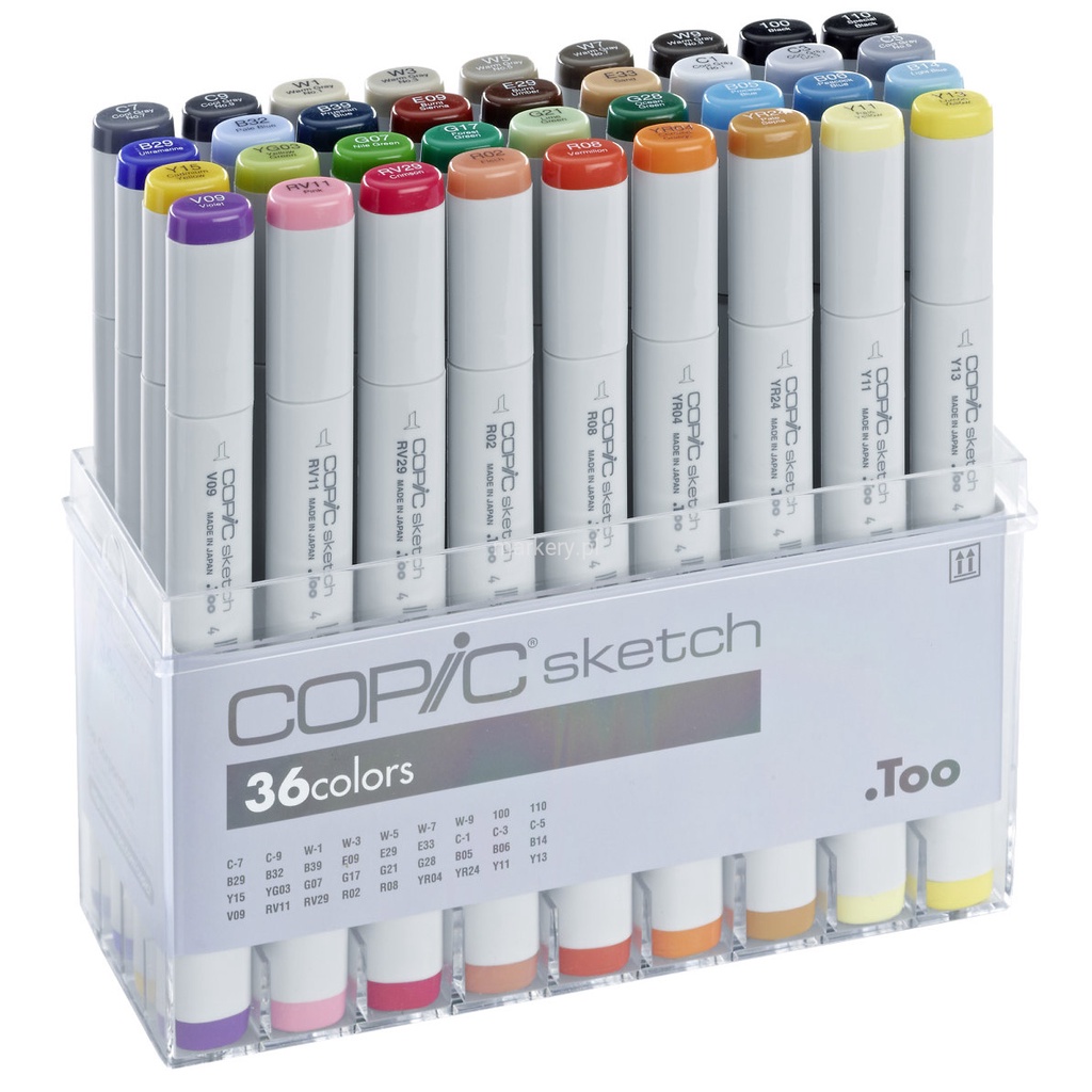 Estojo Caneta Copic Sketch Marker 36 Cores Box | Shopee Brasil
