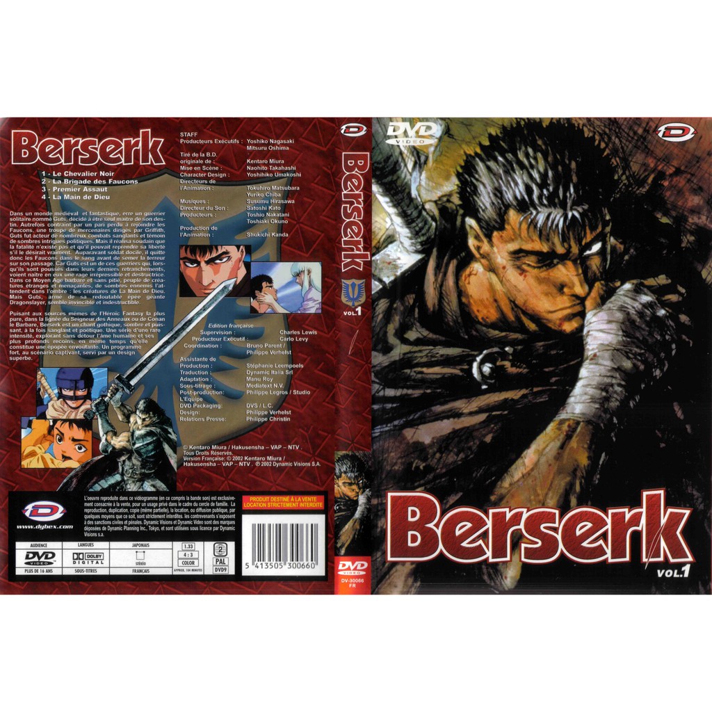 Berserk serie completa 25 episodios 3 dvds