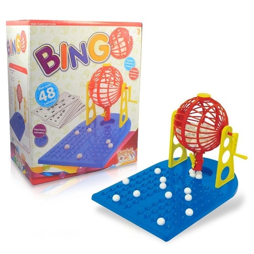 Jogo de Bingo Brinquedo Infantil com 48 Cartela e 88 bolinhas