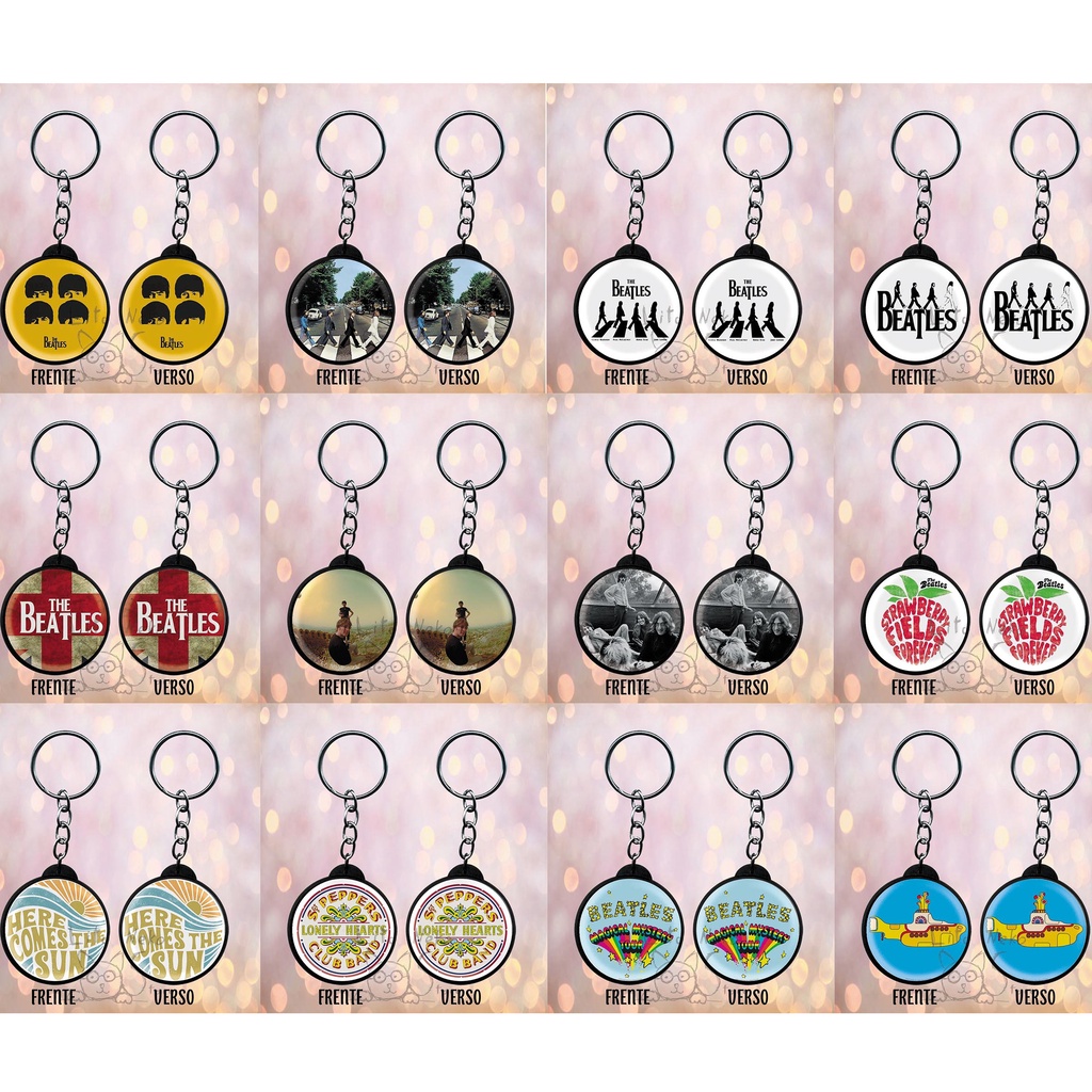 Kit 5 chaveiros dupla face The Beatles | Shopee Brasil