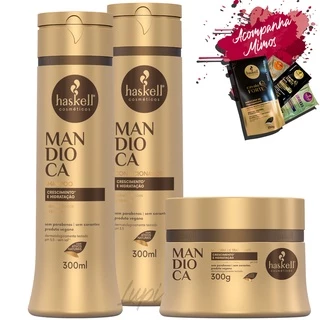 Kit Haskell Mandioca Shampoo Condicionador 300 Mascara 300g
