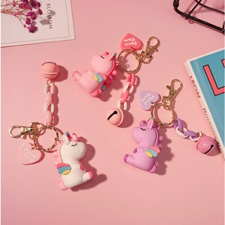 Chaveiro Bonito dos Desenhos Animados 3D com Sino Silicone