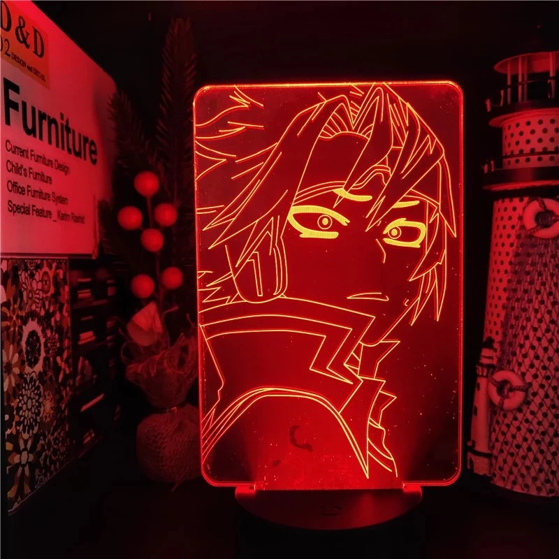 My Hero Academia Figure Lâmpada Led Noturna Jagermeister 16 Cores Sensor De Toque USB