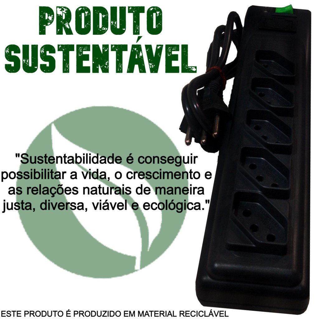 Filtro De Linha C/ Fusível de Proteção Para TV e Som C/ Novo Padrão ...