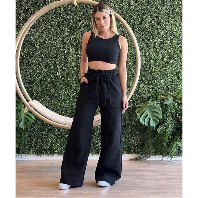 Calça Moletom Feminina Flanelada Com Bolso - Quem Diria Modas