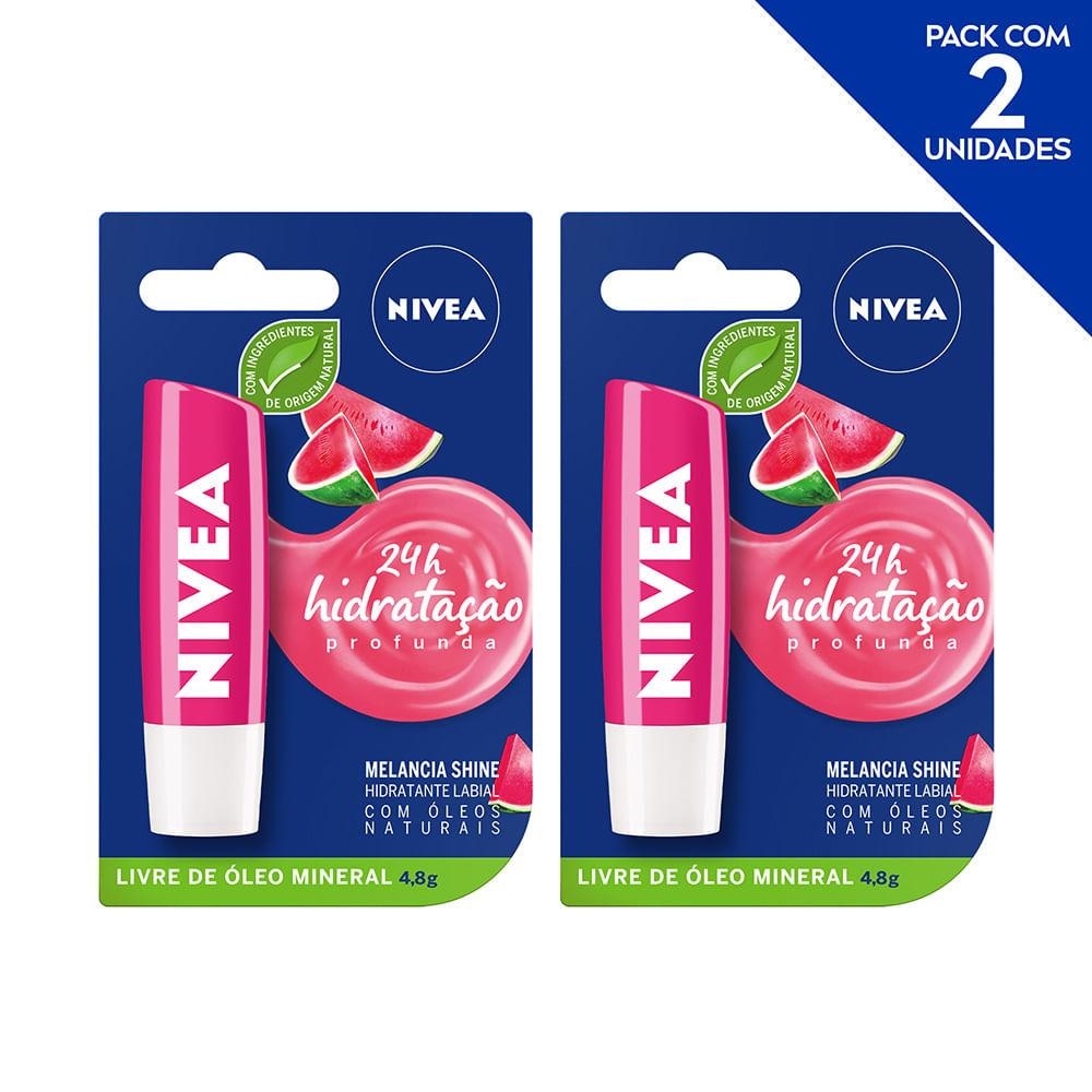 Kit Com 2 Protetor Labial Nivea Melancia Shine 4 8g Shopee Brasil