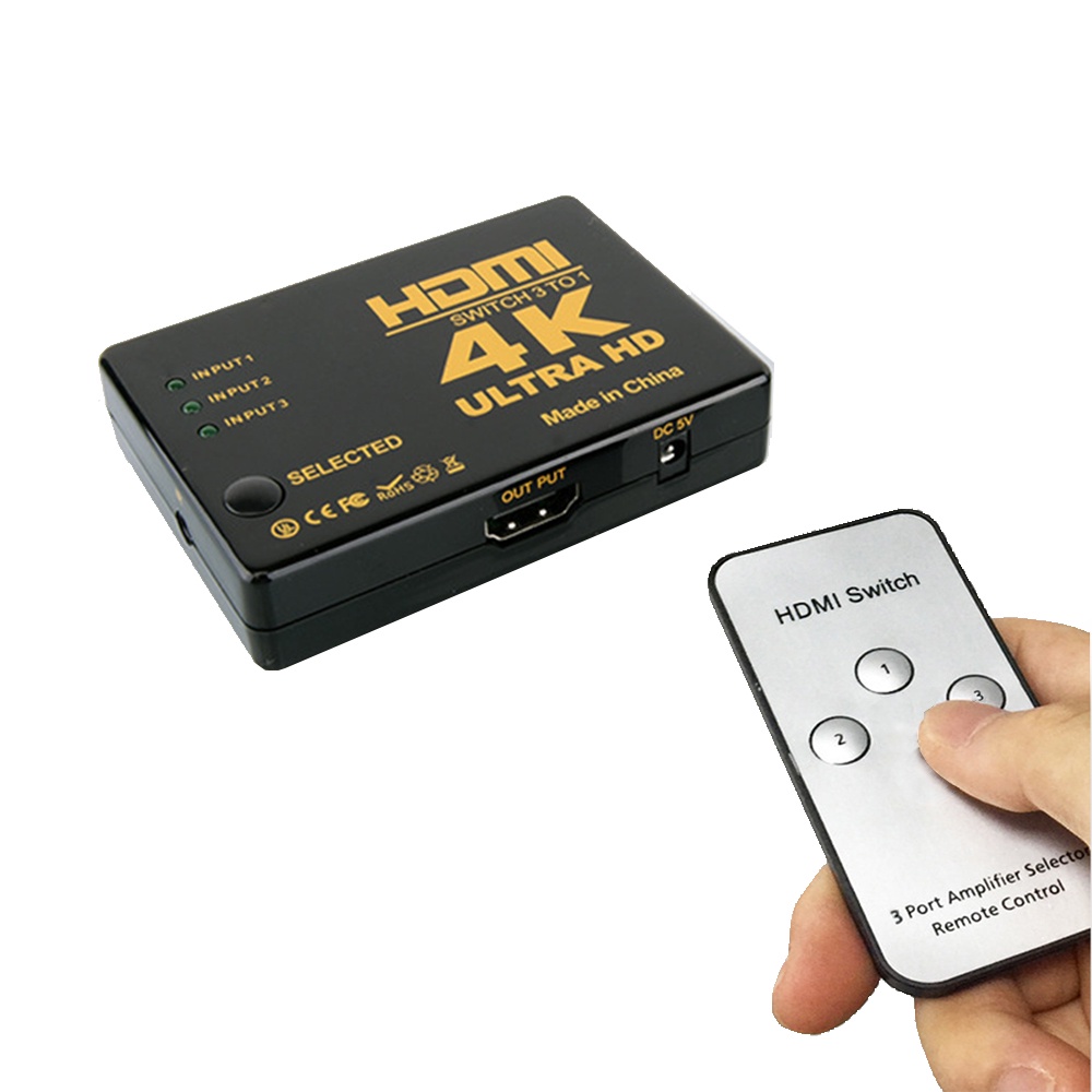 Adaptador Switch Hdmi Divisor 3 Entrada 1 Saída 4k Full Hd