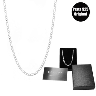 Cordão Prata Masculino Correntinha Prata de pescoço Original Legitima com caixa de Joias para Presente