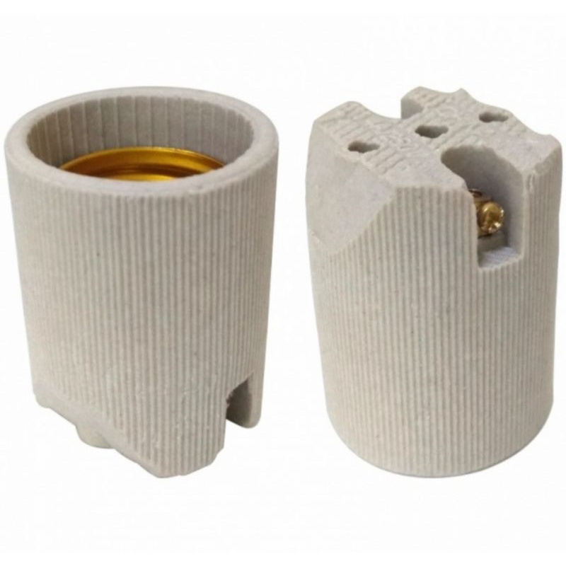 Soquete receptaculo porcelana bocal lampada E27 4A 250v | Shopee Brasil