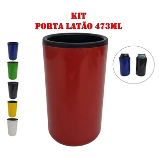 Kit 3 PORTA LATÃO CERVEJA TÉRMICO 473ML COOLER CERVEJA LATÃO