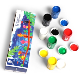 Tinta Tempera Guache STAEDTLER com 12 Cores 20 Ml