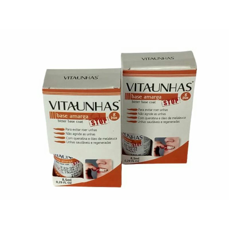 KIT 2 BASE AMARGA PARA NÃO ROER UNHAS VITAUNHAS 8,5ml | Shopee Brasil