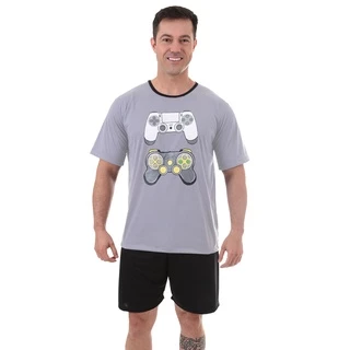 Pijama Homem Adulto Masculino Camisa Manga Curta Game Videogame 506