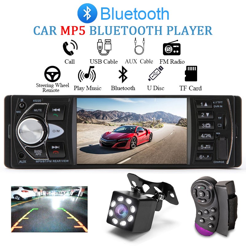 Rádio De Carro 1din Estéreo mp5 mp3 bluetooth fm usb autoradio 4.1 Polegadas Suporte Vista Traseira Controle De Volante Mirrolink
