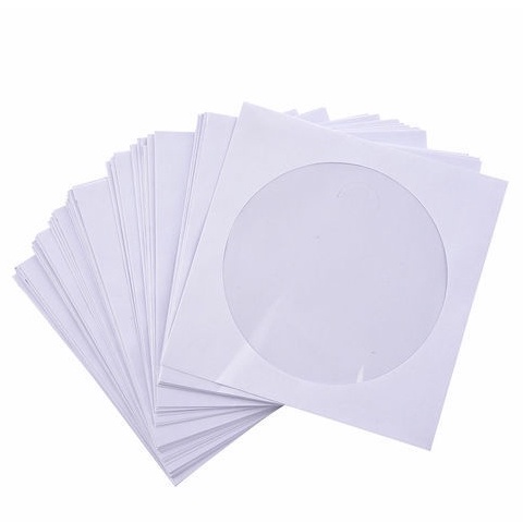 300 Unidades Envelope p/CD e DVD c/Visor Transparente - BRANCO