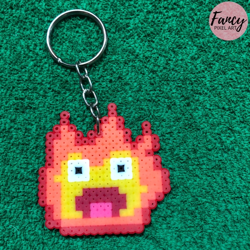 Chaveiro Calcifer (Hama beads/ Perler Beads/ Pixel Art) | Shopee Brasil
