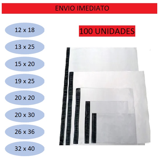 Kit envelope de Segurança Coex com 100 unidades embalagem auto colante - Varias medidas pronta entrega envio rápido vendedor indicado