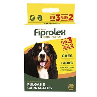 Fiprolex Antipulgas Cães Acima 40kg Ceva Combo 3 pipetas