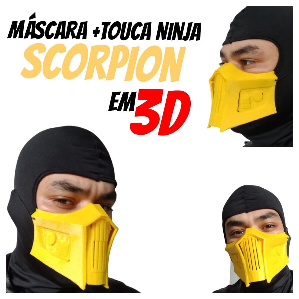 Fantasia de Ninja Feminina Mortal Kombat Com Vestido e Máscara na