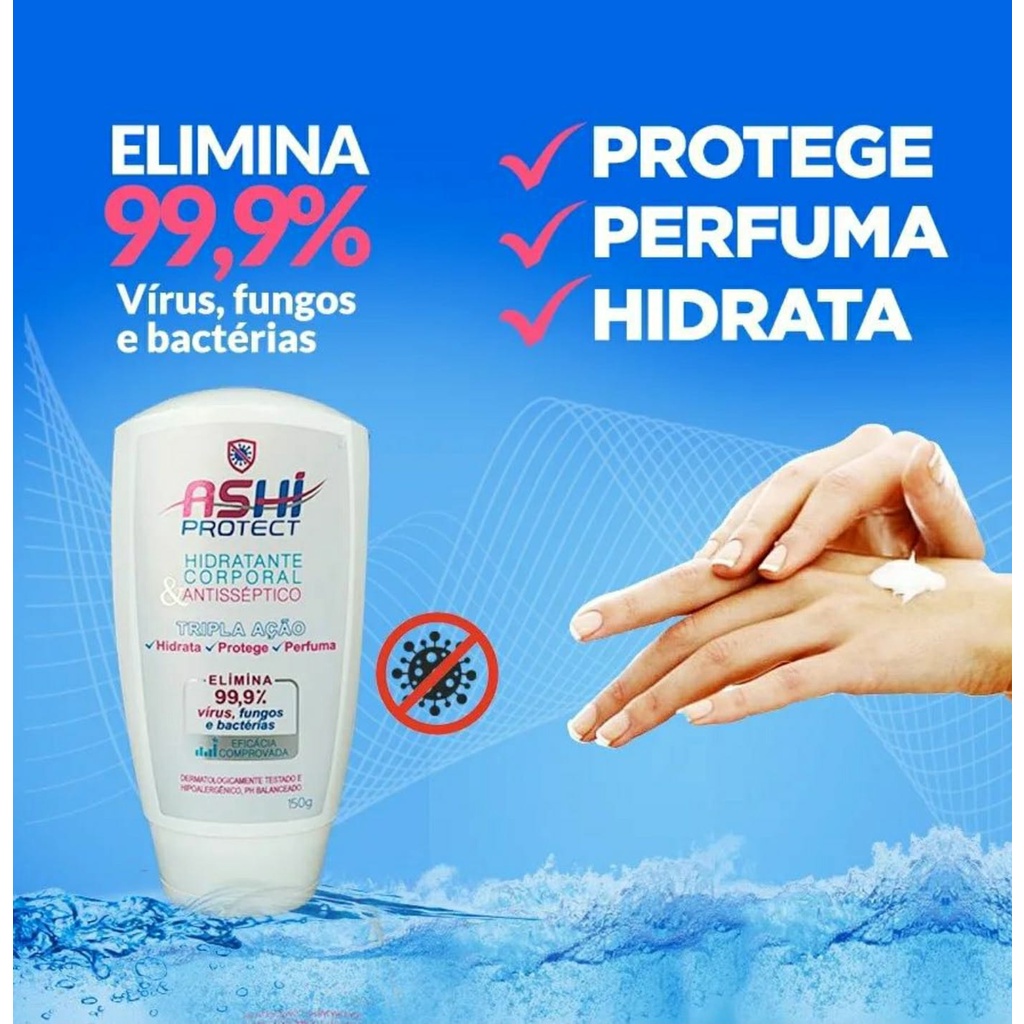 Creme Hidratante Antisséptico Mata vírus, fungos e bactérias, Ação ...