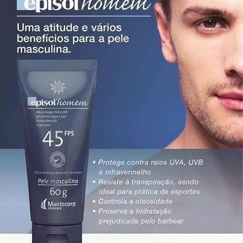 Protetor Solar Episol Homem FPS 45 Masculino com 60g | Shopee Brasil