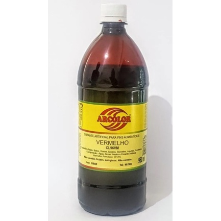 Corante Líquido Vermelho Alimentício Arcolor 960ml